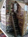 theinfill dolls house blog Hogepotche Hall –Hodgepodge Hall - a Medieval, Tudor, Jacobean dolls house blog - storeroom stairs to loft